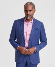 Nick Graham Mens Slim Fit Suit Jacket 44 Regular Navy Blue Plaid NGF4406BLEE