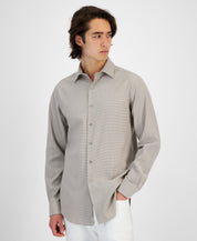 Alfani Mens Slim fit Dress Shirt Small 14-14.5 32-33 Brown