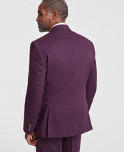 TAYION Mens Classic fit Suit Jacket Blazer 42 L Burgundy Red Solid