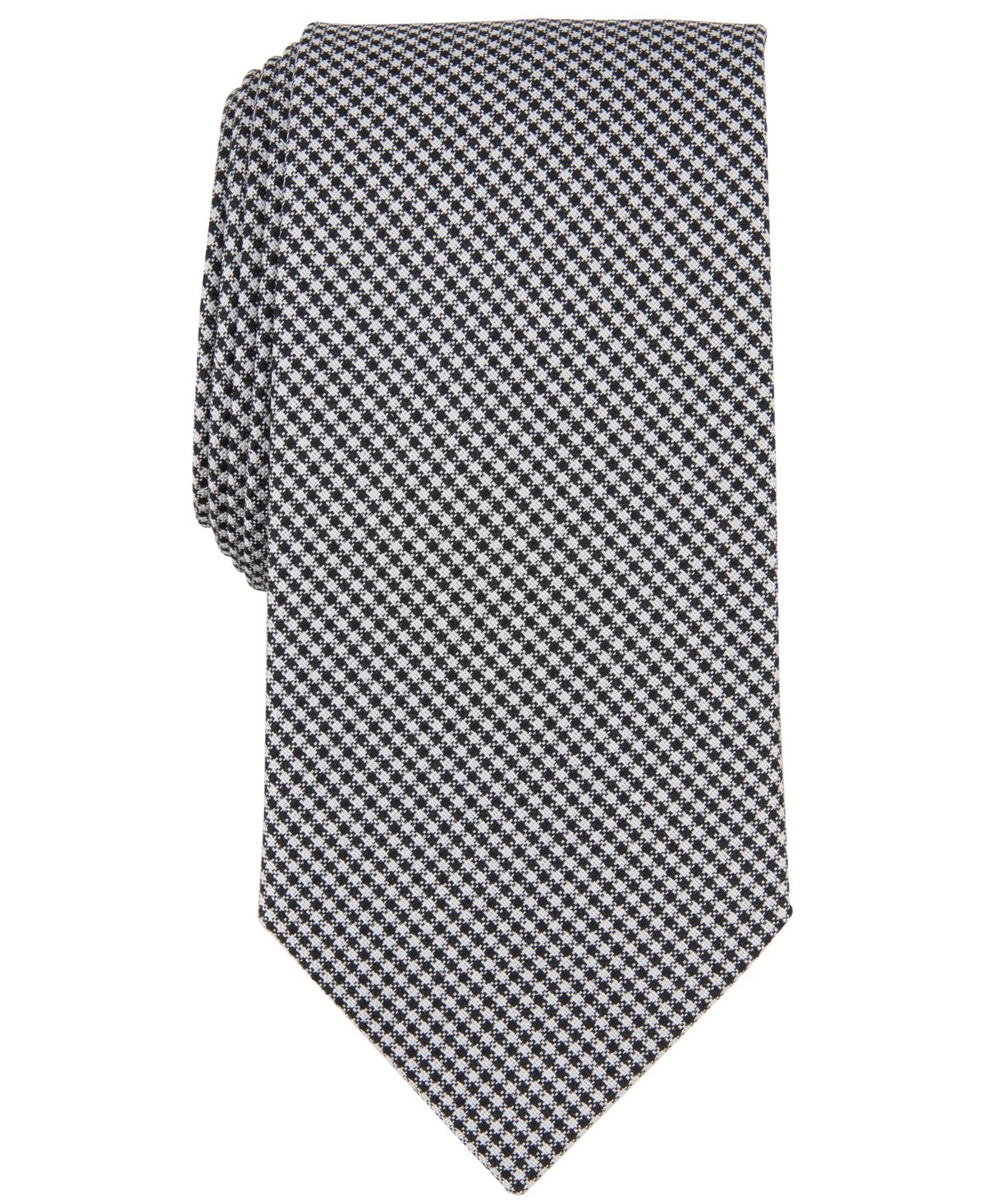 Michael Kors Mens Regular fit Tie Necktie One Size Black Mini Gingham