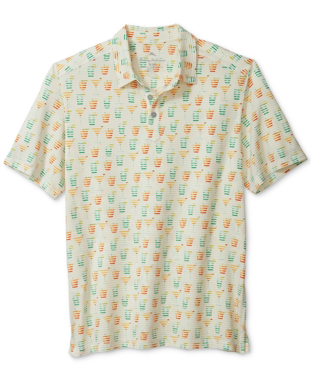 Tommy Bahama Men Regular fit Short Sleeve Button-Up Shirt Large White