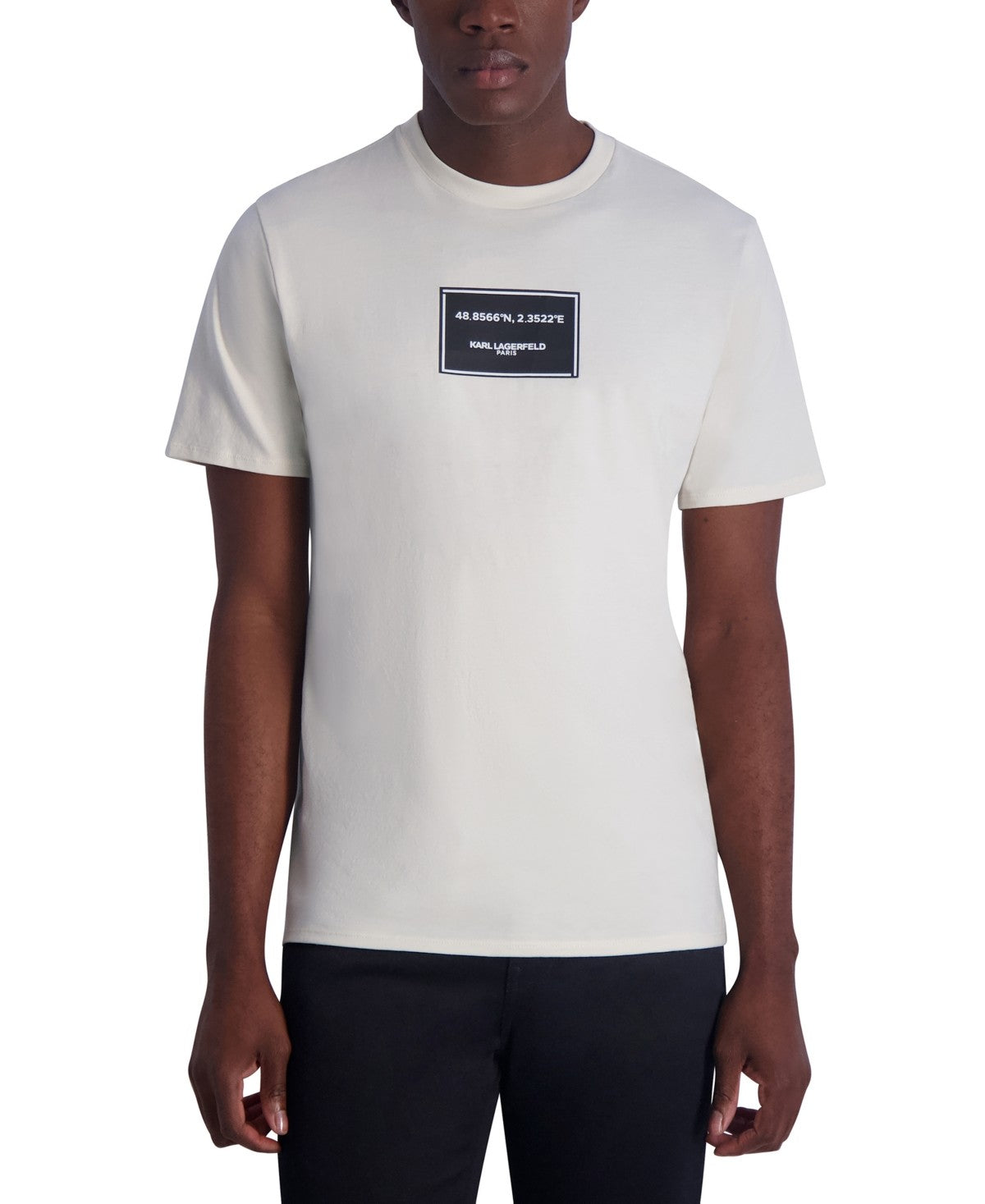 Karl Lagerfeld Mens Regular fit Short Sleeve T-Shirt Shirt Small Beige Solid