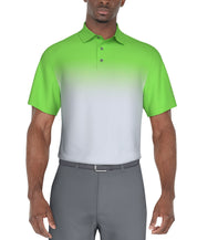 PGA TOUR Mens Athletic fit Short Sleeve Polo Shirt XL Green Ombre Stretch
