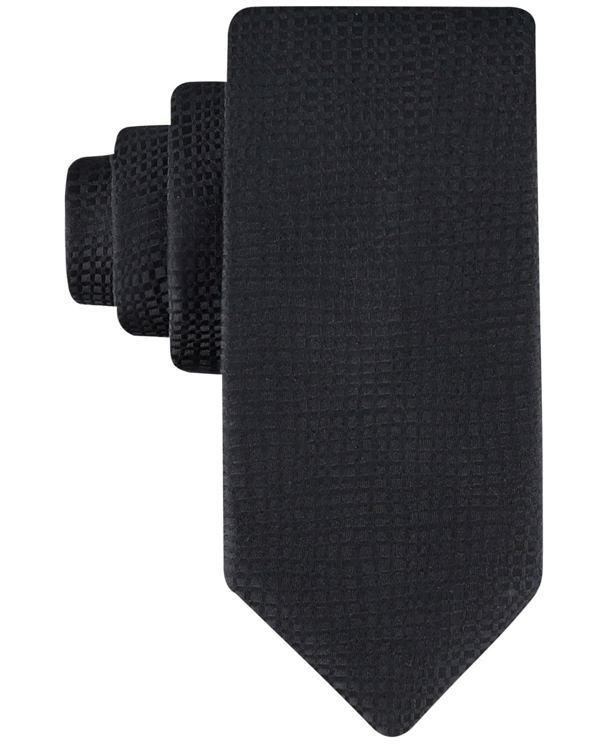 Calvin Klein Mens Regular fit Tie Necktie One Size Black Distorted Grid