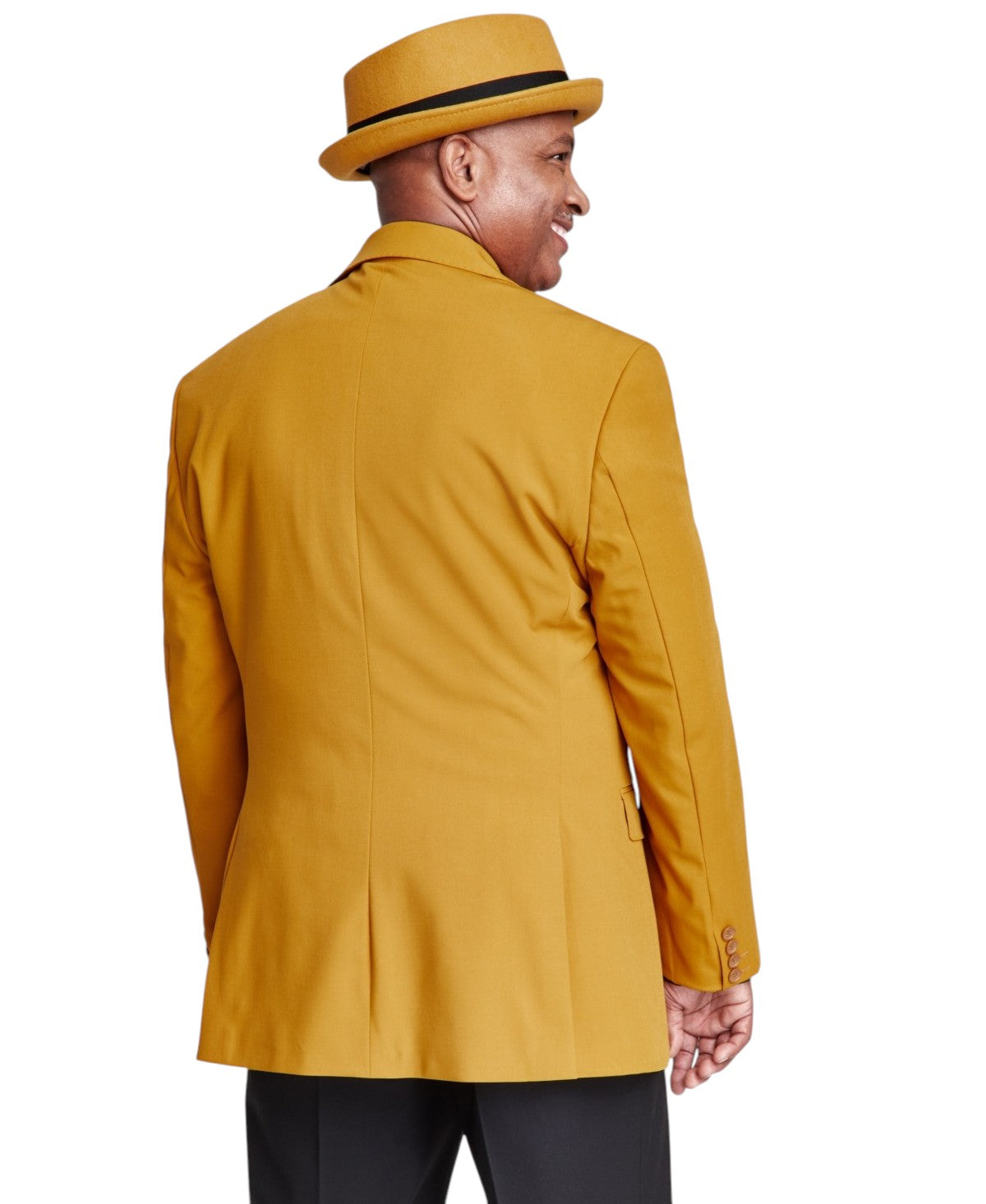 Tayion Mens Classic fit Sport Coat Blazer 48 R Gold Solid