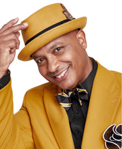 Tayion Mens Classic fit Sport Coat Blazer 48 R Gold Solid