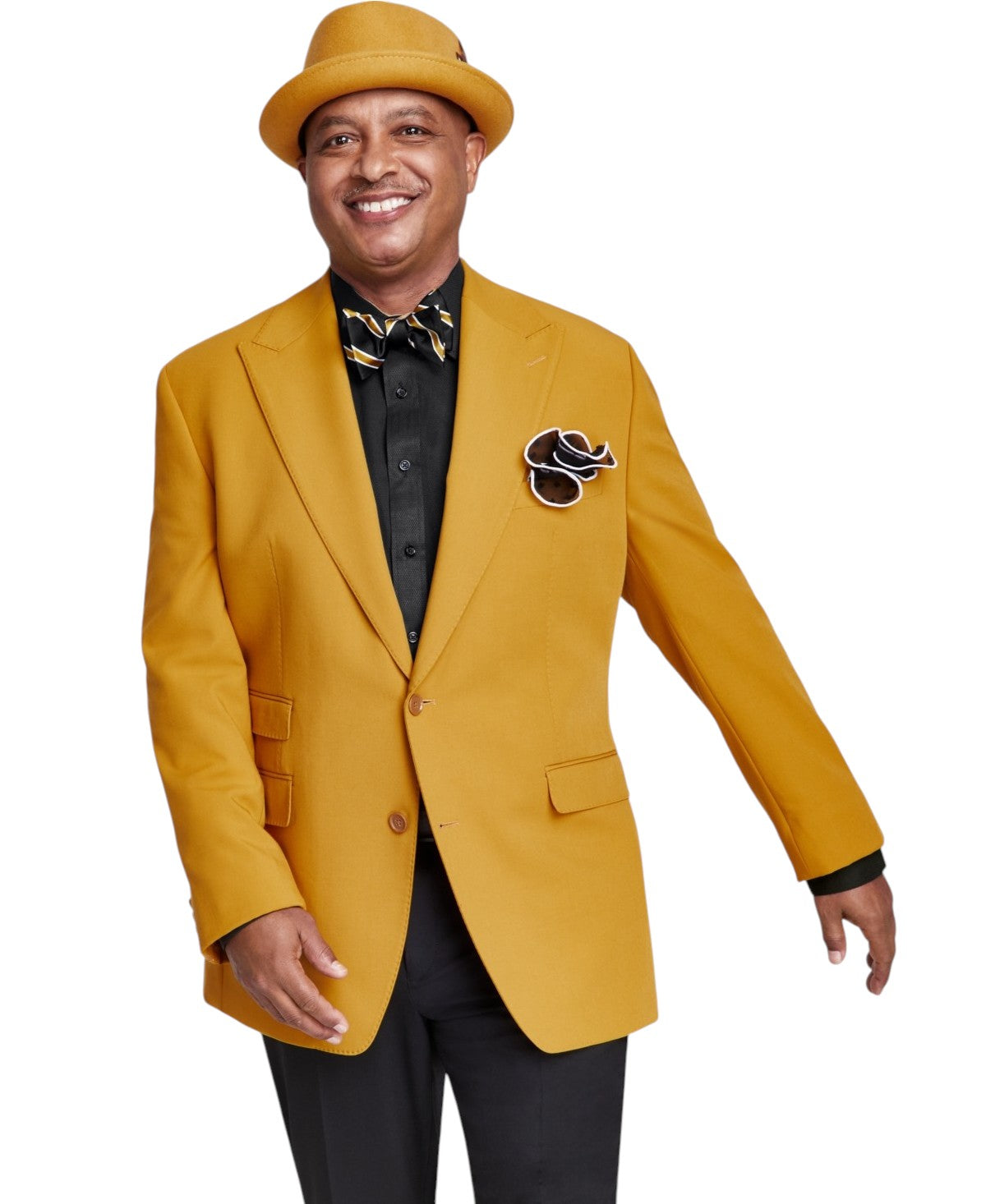 Tayion Mens Classic fit Sport Coat Blazer 48 R Gold Solid