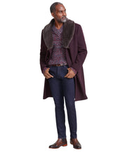 Tayion Collection Mens Classic fit Overcoat Coat 48 R Wine Purple Solid