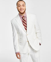 Tayion Mens Classic fit Suit Jacket Blazer 40 R White Solid