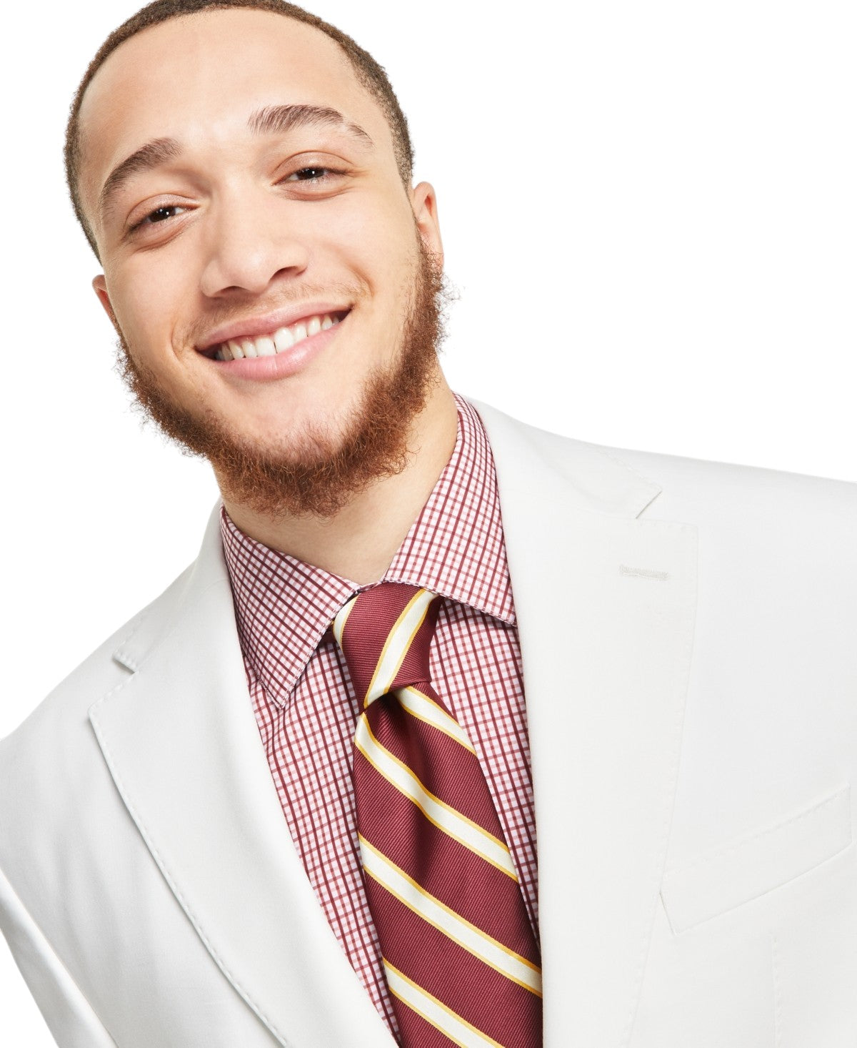 Tayion Mens Classic fit Suit Jacket Blazer 46 R White Solid