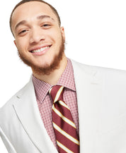 Tayion Mens Classic fit Suit Jacket Blazer 46 R White Solid