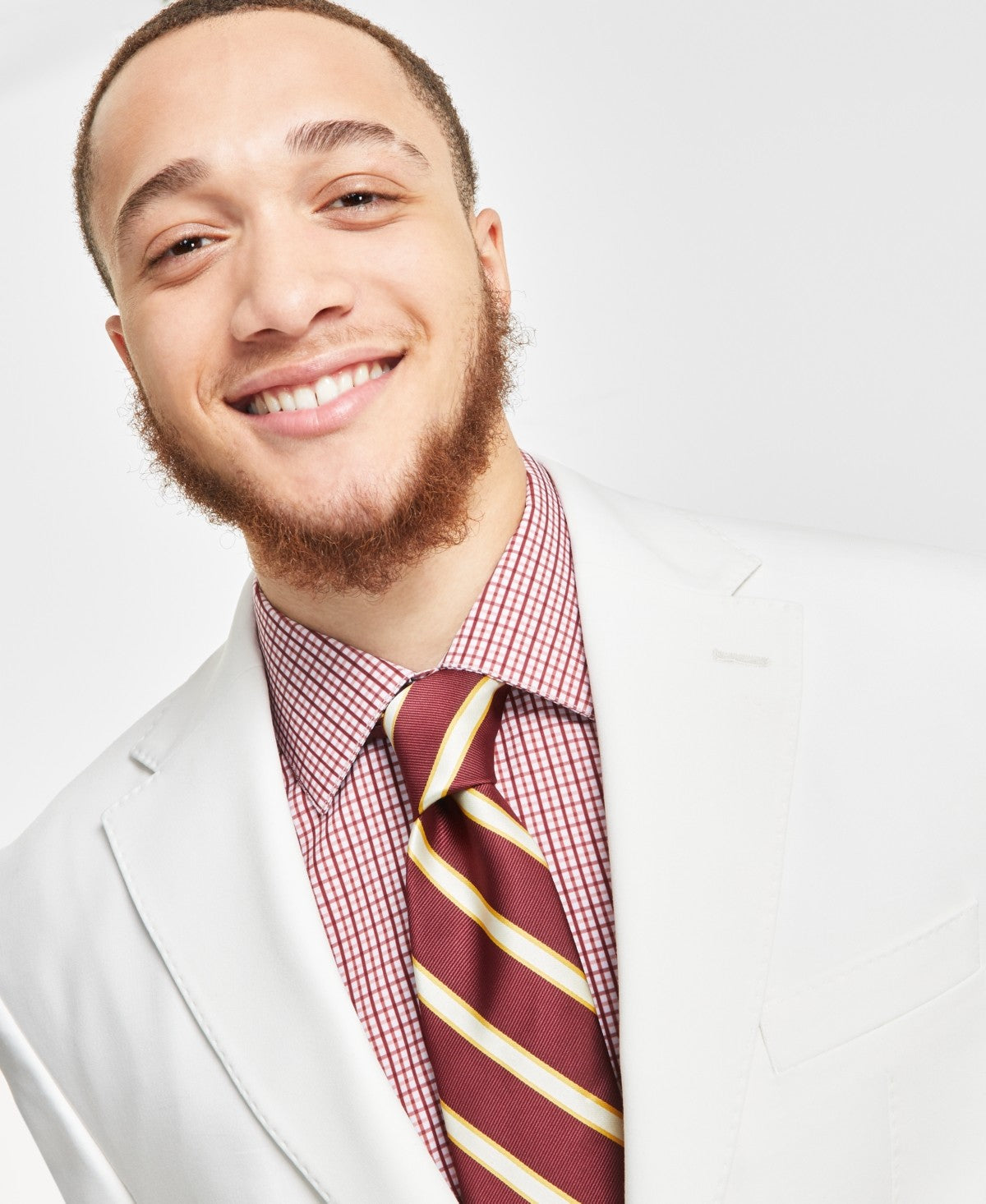 Tayion Mens Classic fit Suit Jacket Blazer 40 R White Solid