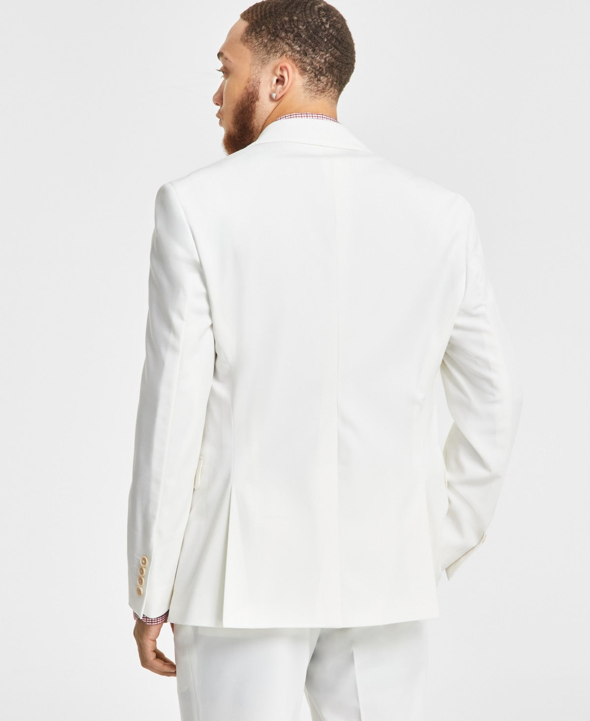 Tayion Mens Classic fit Suit Jacket Blazer 40 R White Solid