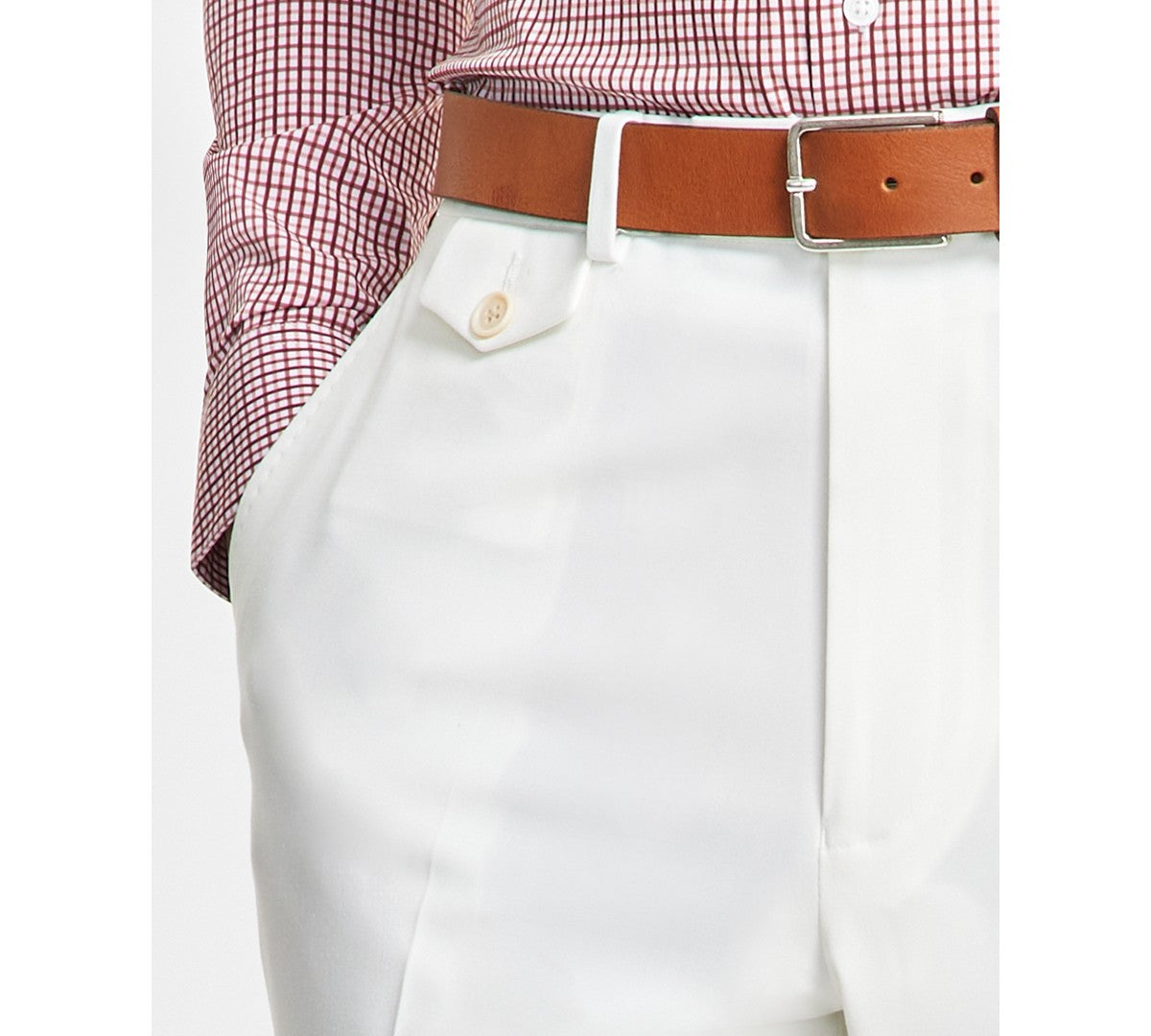 Tayion Collection Mens Classic fit Dress Pants 42 / 30 Off White Solid