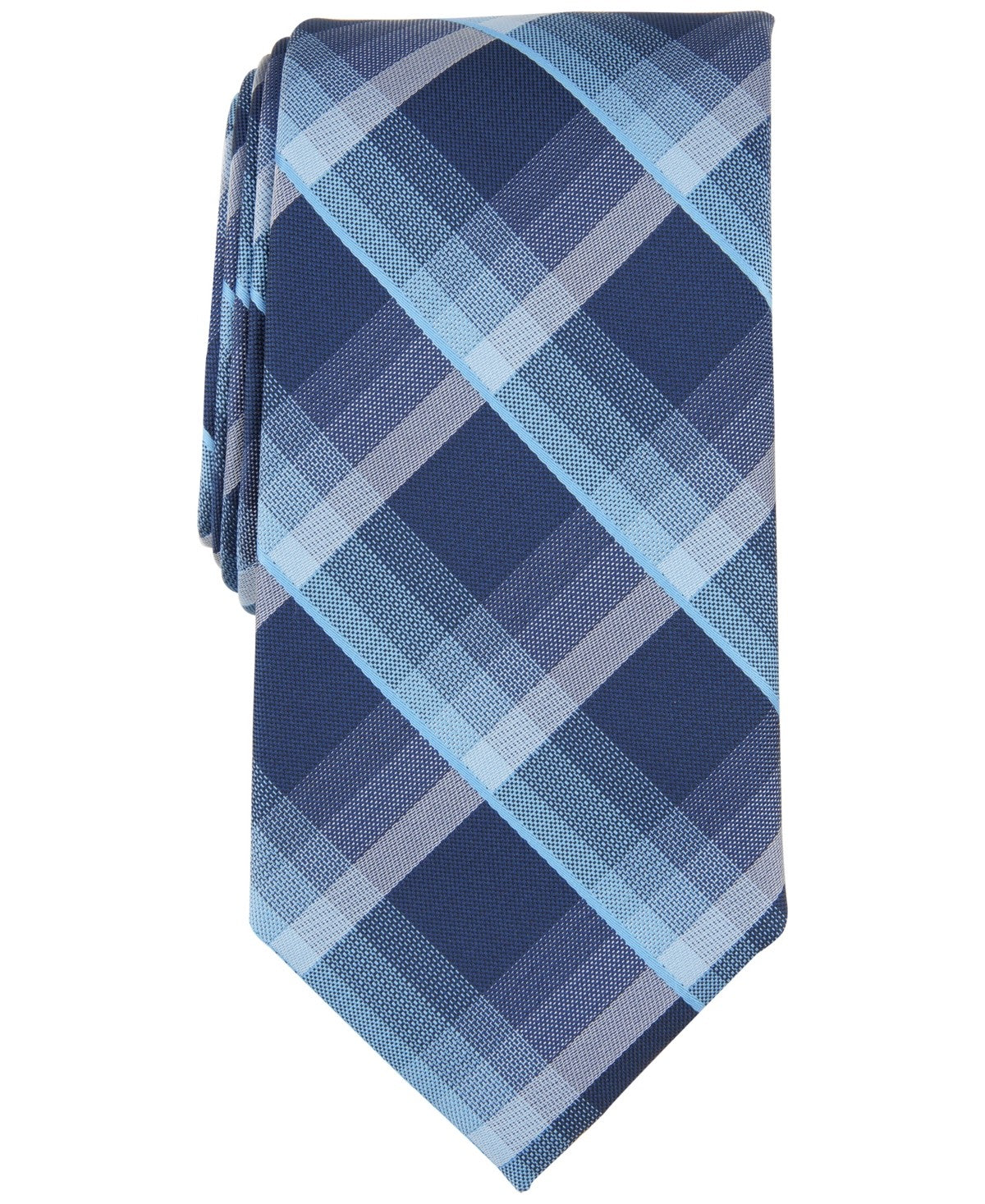 Perry Ellis Men Regular fit Tie Necktie One Size Blue Cormick Plaid