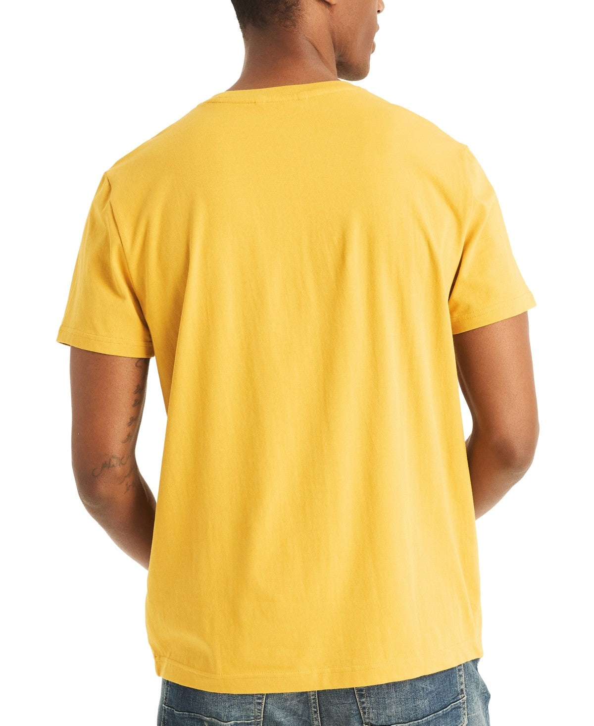 Nautica Men Regular fit Short Sleeve T-Shirt Shirt Medium Yellow Solid