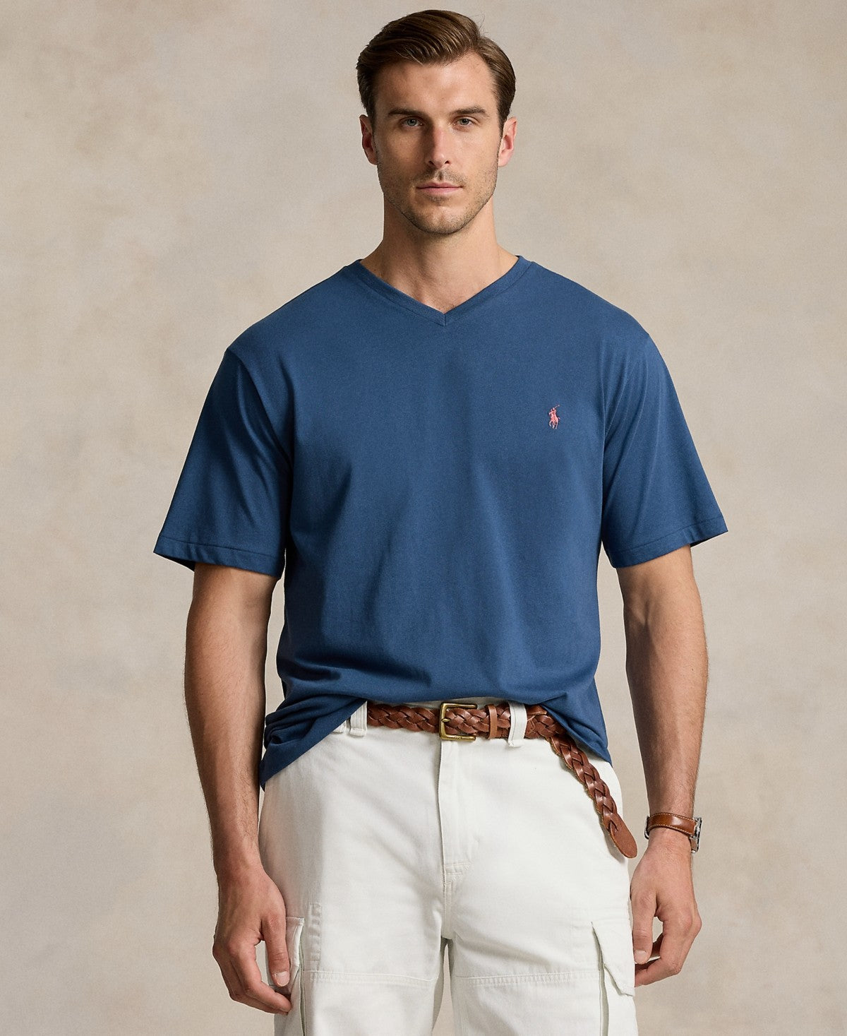 Polo Ralph Lauren Men Regular fit Short Sleeve T-Shirt Shirt 3XLT 3LT Blue Solid