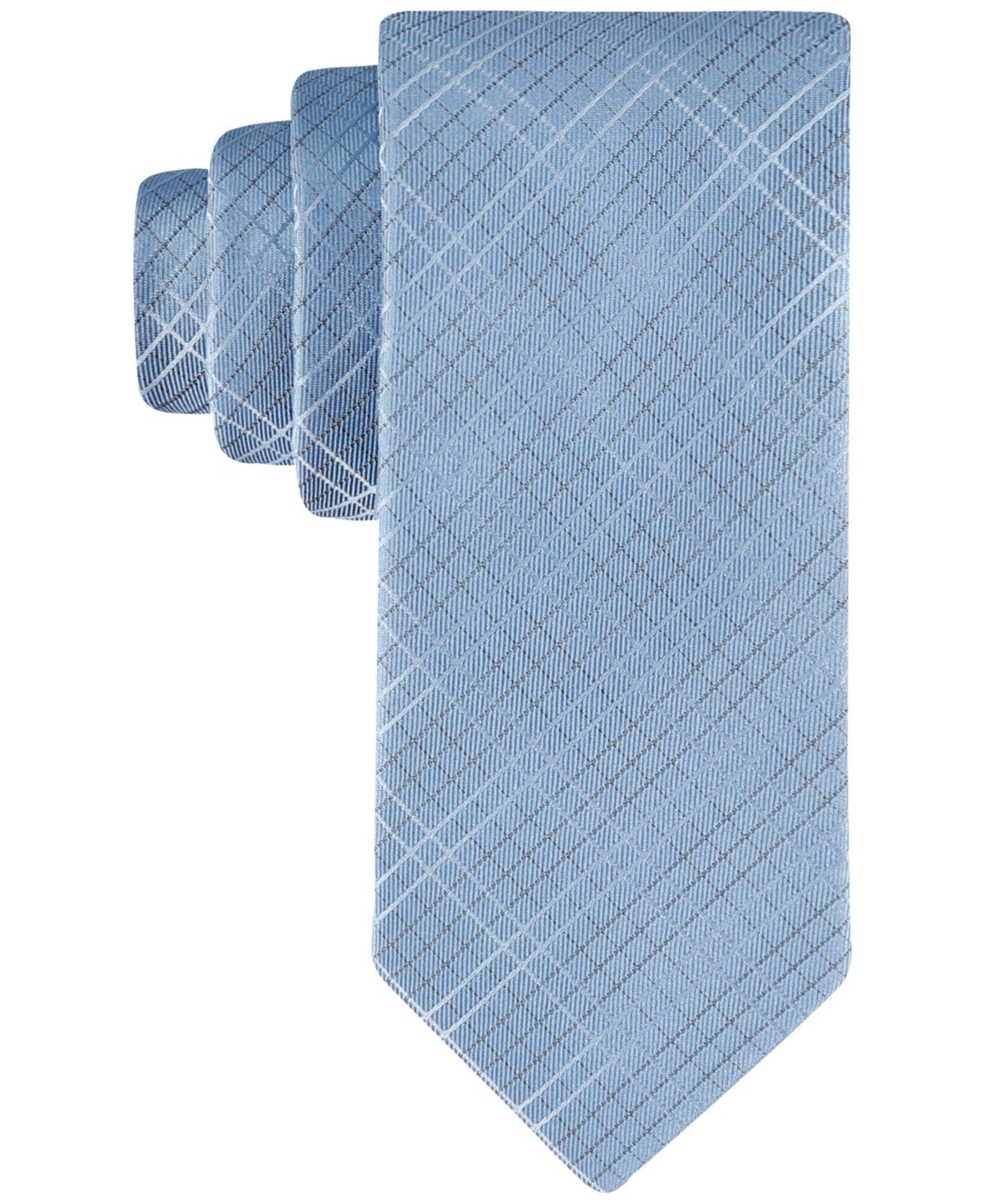 Calvin Klein Men Regular fit Tie Necktie One Size Blue Plaid Stella Grid