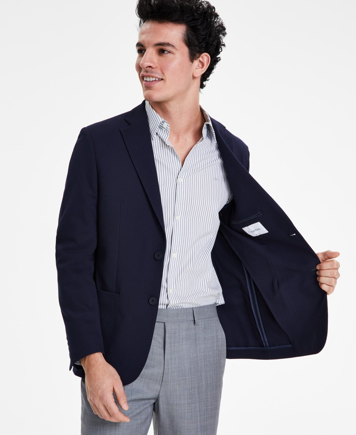 Calvin Klein Mens Slim fit Sport Coat Blazer 34 R Blue