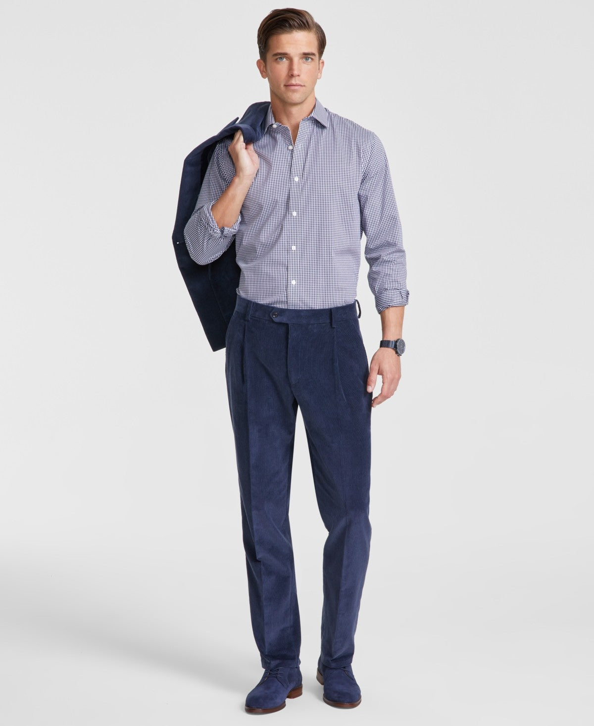 Tommy Hilfiger Mens Modern fit Corduroy Dress Pants 38 / 30 Blue Solid