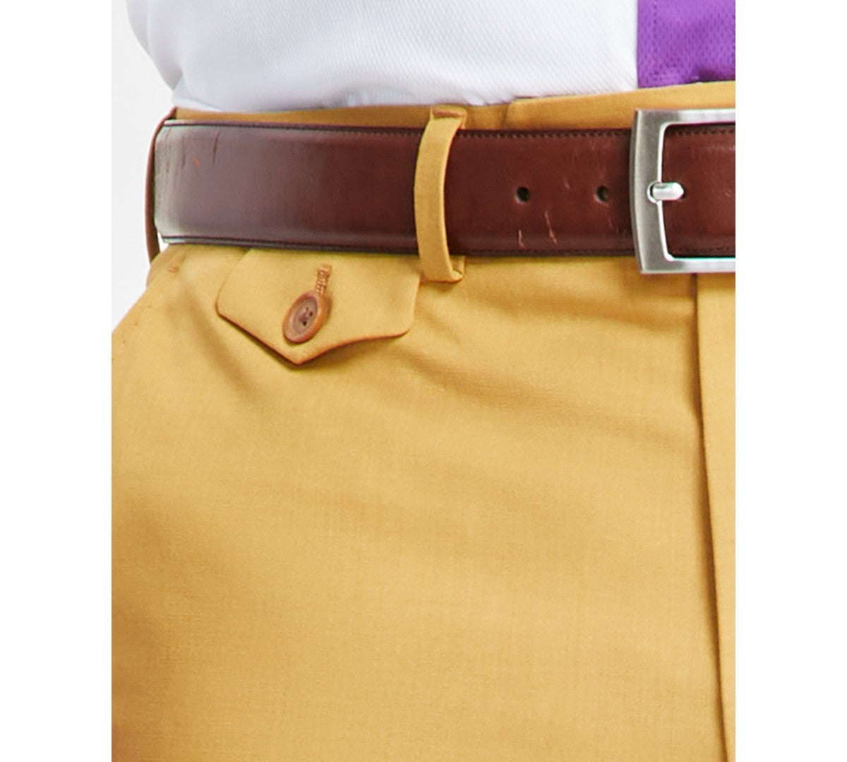 Tayion Mens Classic fit Dress Pants 42 / 30 Yellow Solid