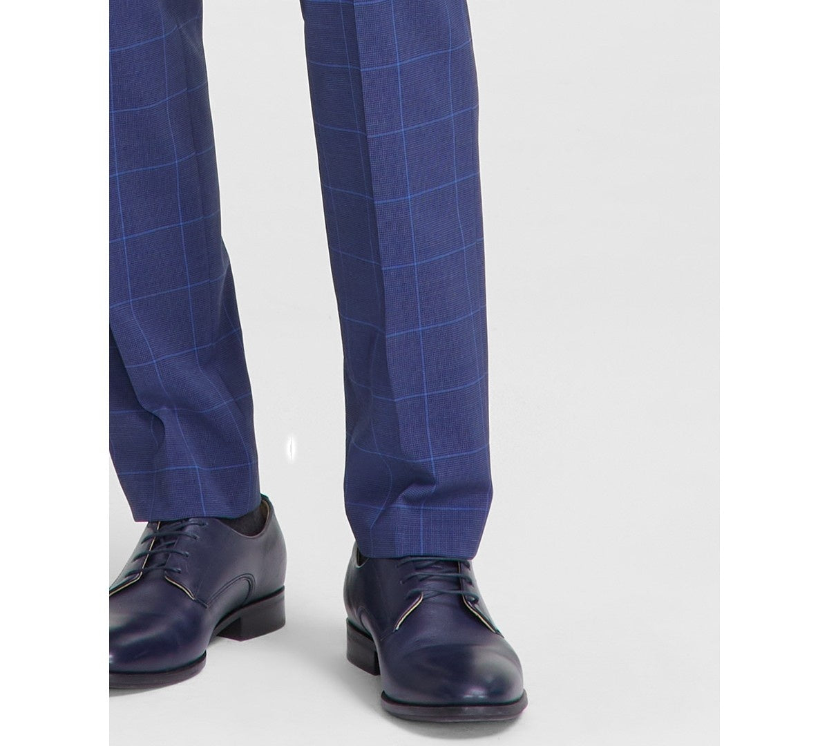 Hugo Boss Mens Modern fit Dress Pants 32 / 32 Blue Plaid