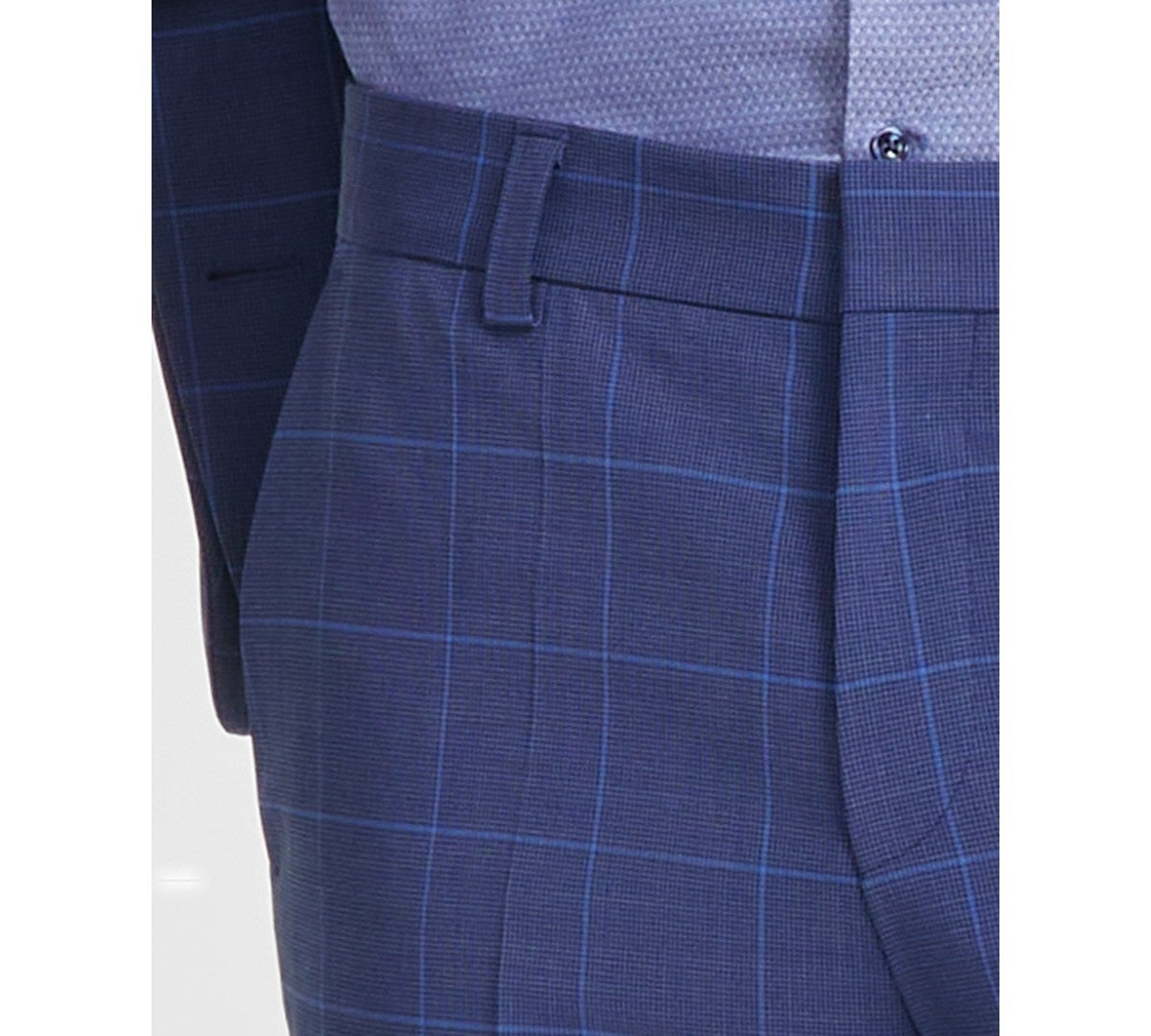 Hugo Boss Mens Modern fit Dress Pants 32 / 32 Blue Plaid