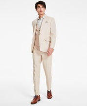Bar Iii Mens Slim fit Dress Pants 36 / 30 Beige Solid