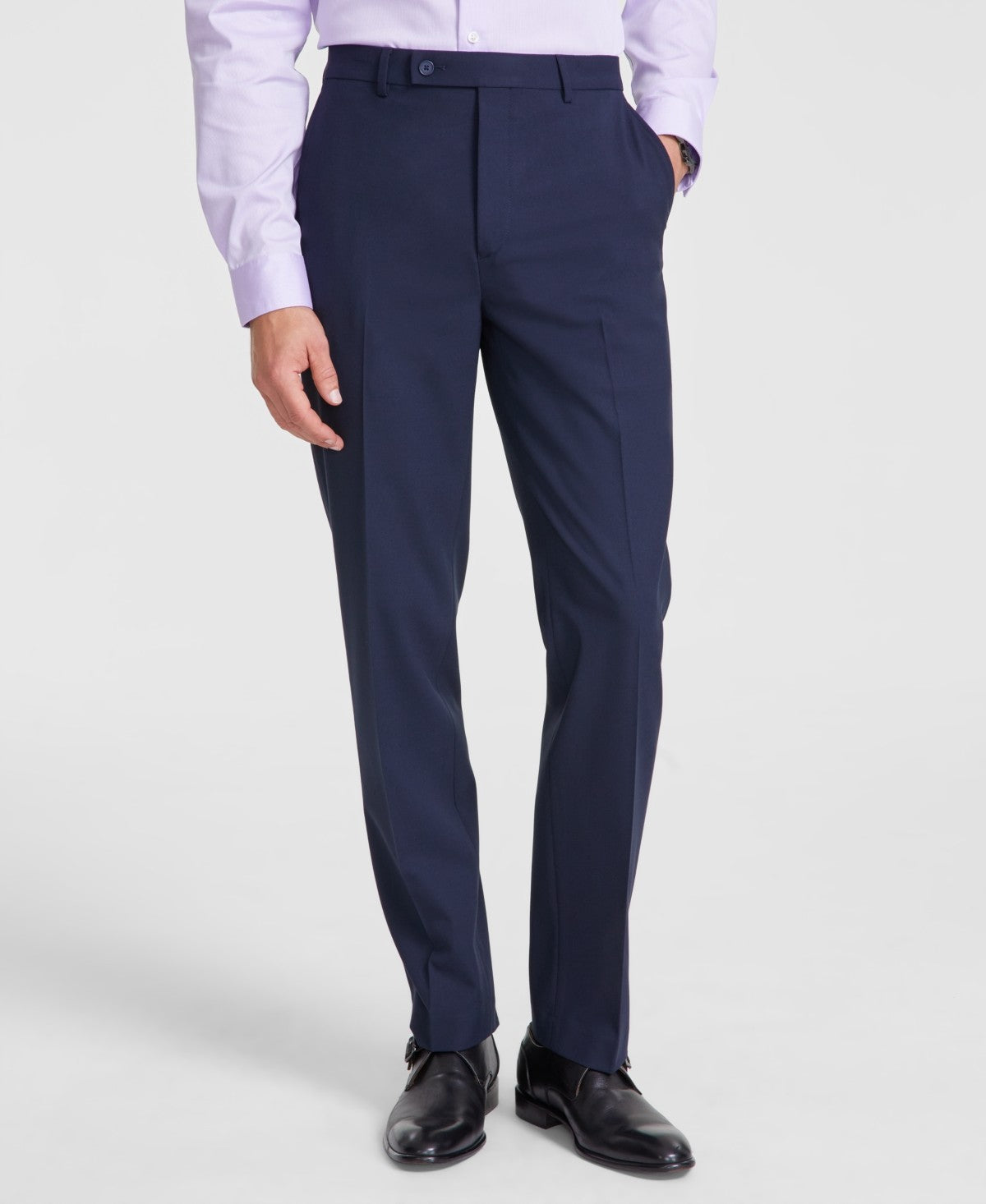 Calvin Klein Mens Slim fit Dress Pants 38 / 34 Navy Blue Solid