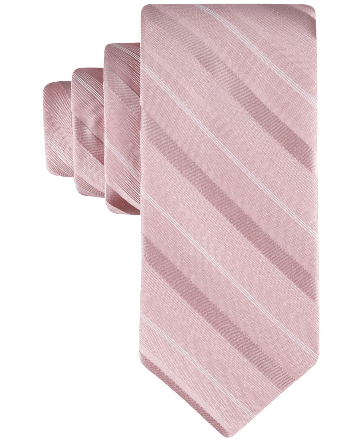 Calvin Klein Mens Regular fit Tie Necktie One Size Light Pink Striped