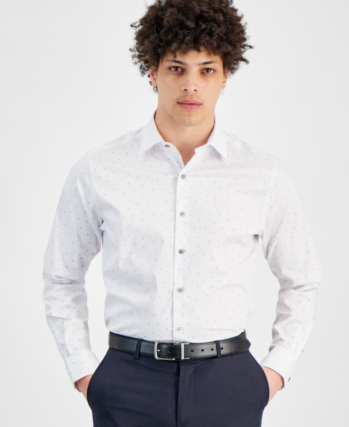 Alfani Mens Slim fit Dress Shirt Small 14-14.5 32-33 White