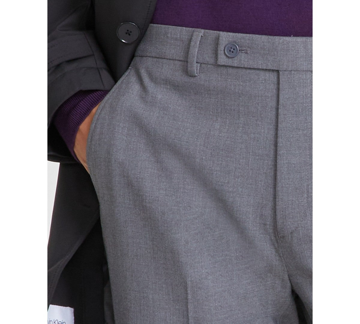 Calvin Klein Mens Slim fit Dress Pants 30 / 30 Grey Solid