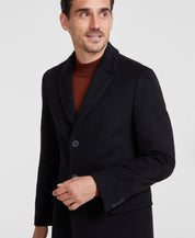 Hugo Boss Mens Modern-Fit PURE Cashmere Overcoat Coat 40R Black