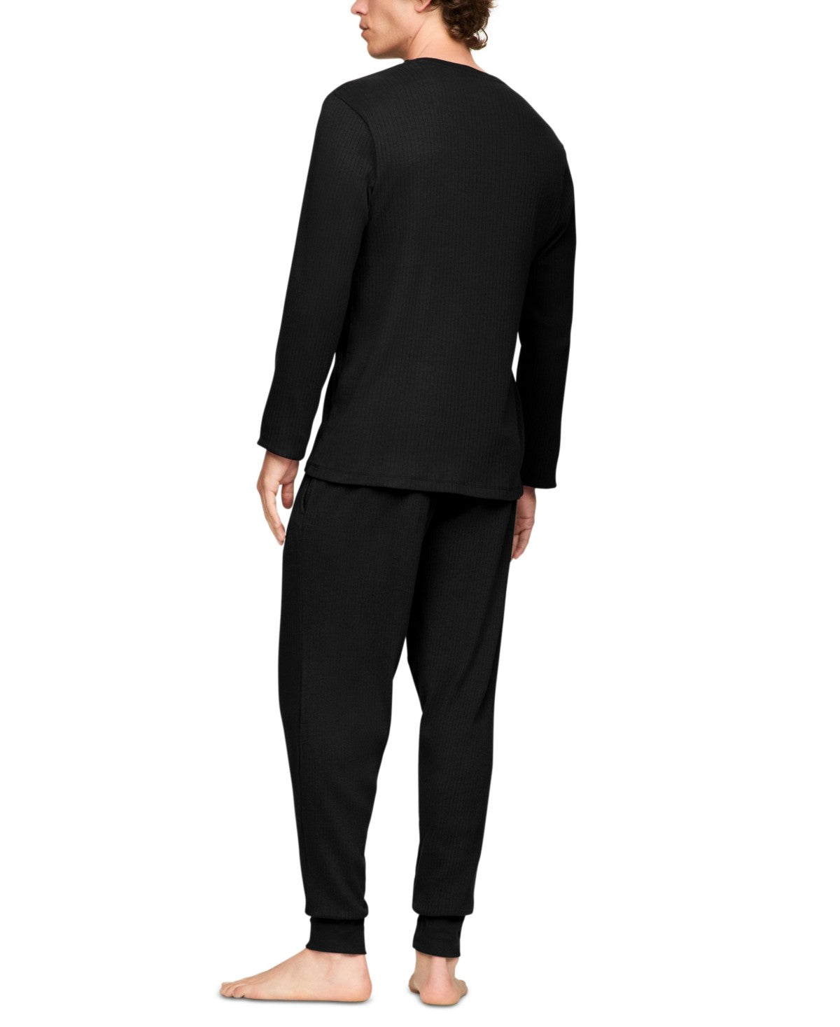 Tommy Hilfiger Mens Thermal Long Sleeve Pajama Shirt Black Medium