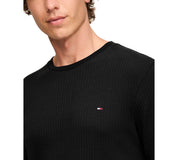 Tommy Hilfiger Mens Thermal Long Sleeve Pajama Shirt Black Medium