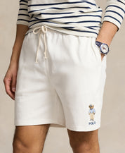 Polo Ralph Lauren Men's 6" Polo Bear Jersey Drawstring Shorts White 2XL