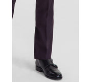 Hugo Boss Mens Modern fit Dress Pants 34 / 32 Burgundy Purple Solid Stretch Wool