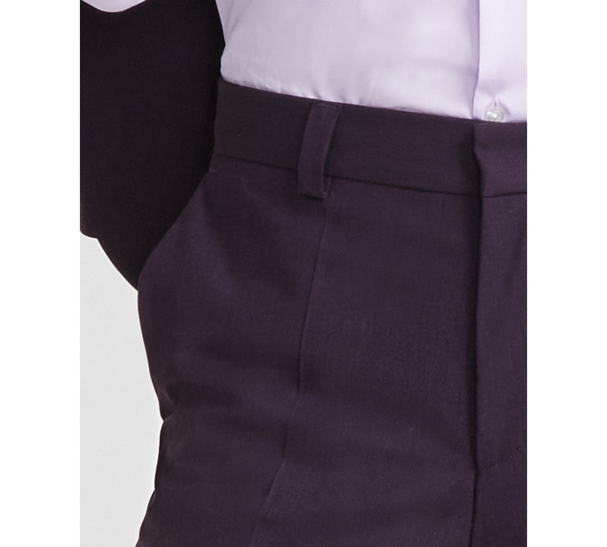 Hugo Boss Mens Modern fit Dress Pants 34 / 32 Burgundy Purple Solid Stretch Wool