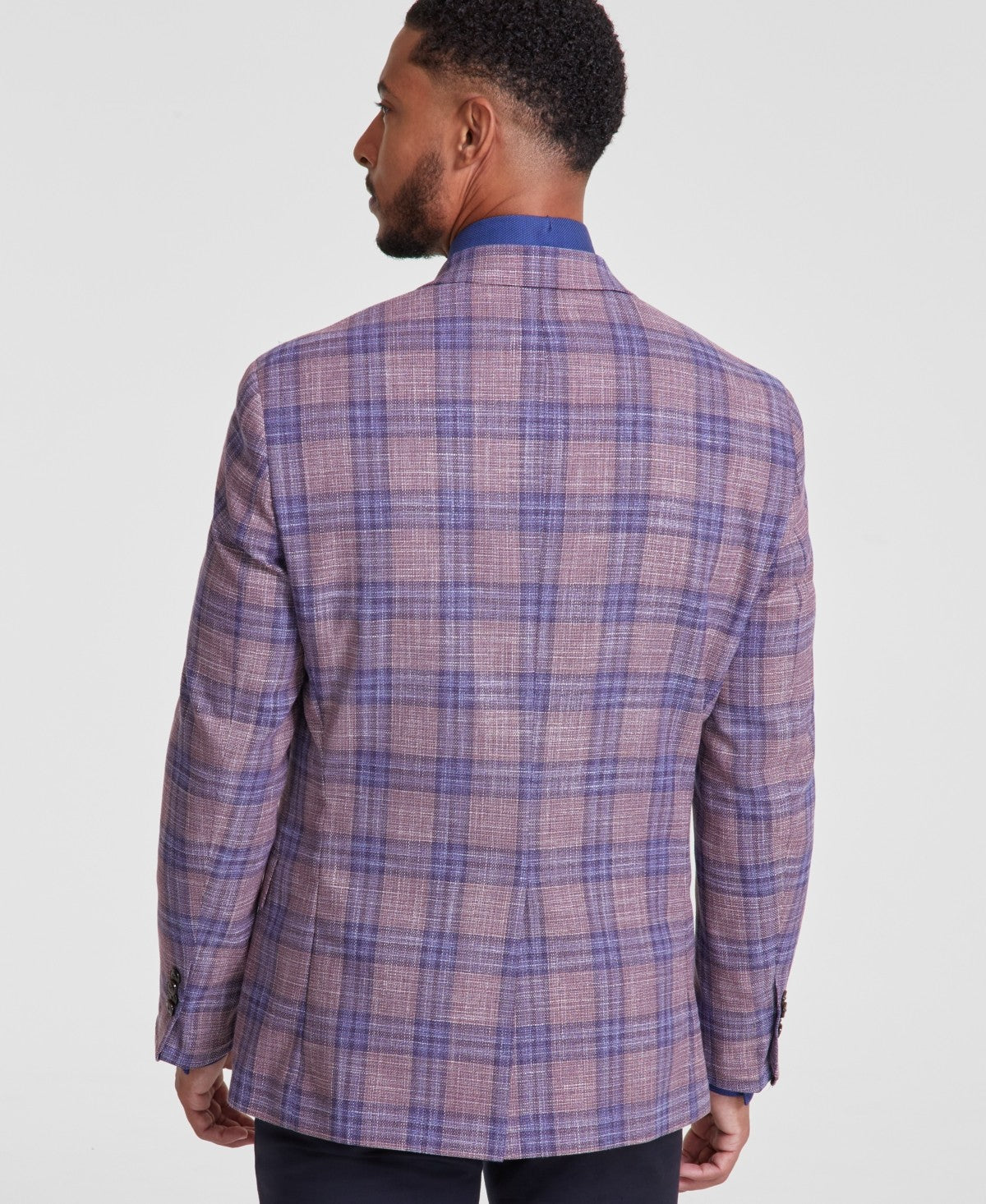 Michael Kors Mens Classic fit Sport Coat Blazer 44 R Purple Plaid