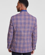 Michael Kors Mens Classic fit Sport Coat Blazer 44 R Purple Plaid