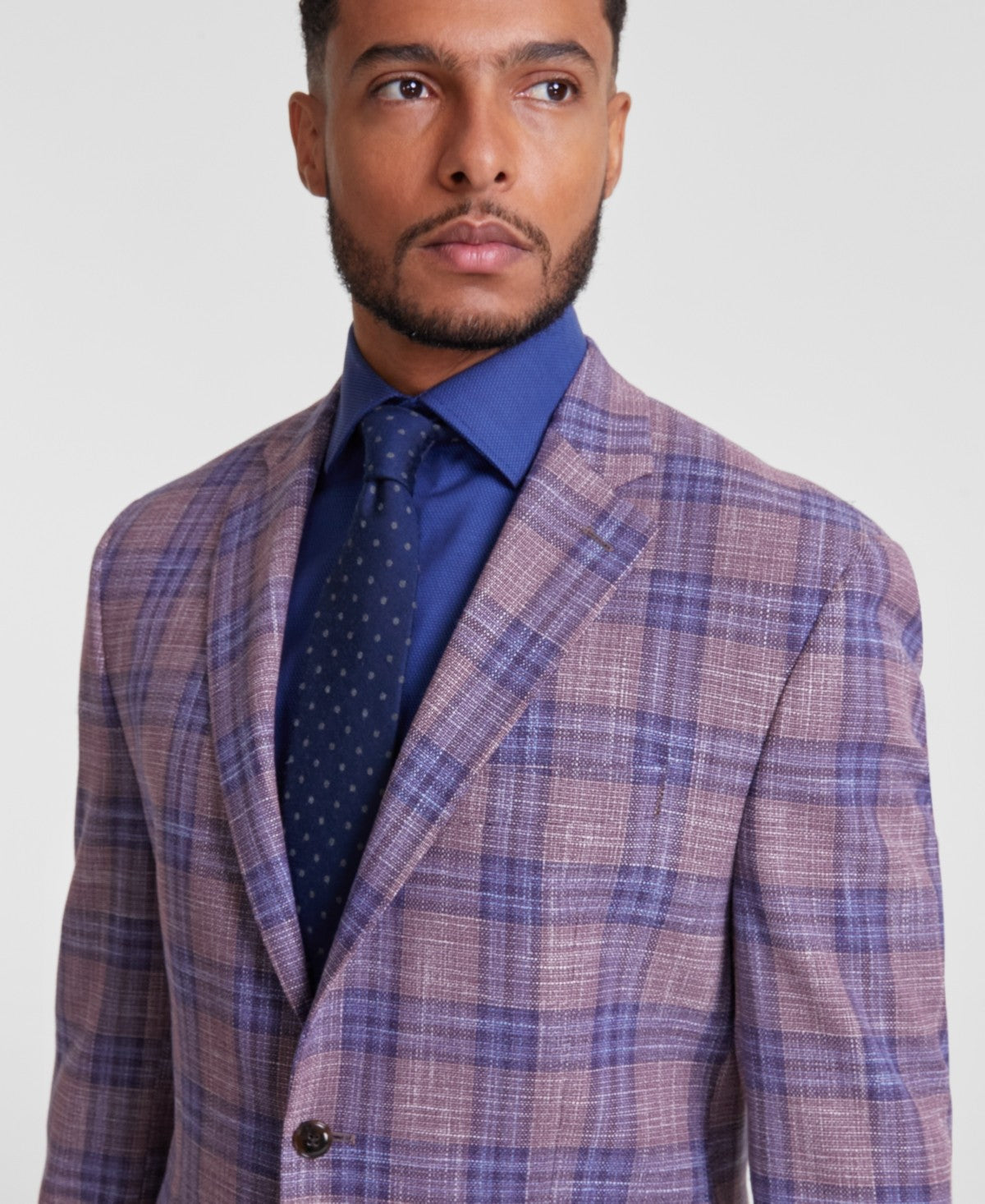 Michael Kors Mens Classic fit Sport Coat Blazer 44 R Purple Plaid
