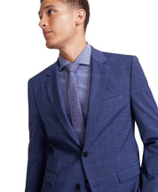 Hugo Boss Mens Modern fit Suit Jacket Blazer 42 R Blue Windowpane Plaid