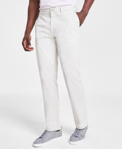 Nautica Mens Classic fit Chinos Pants 38 / 32 White Solid Stretch