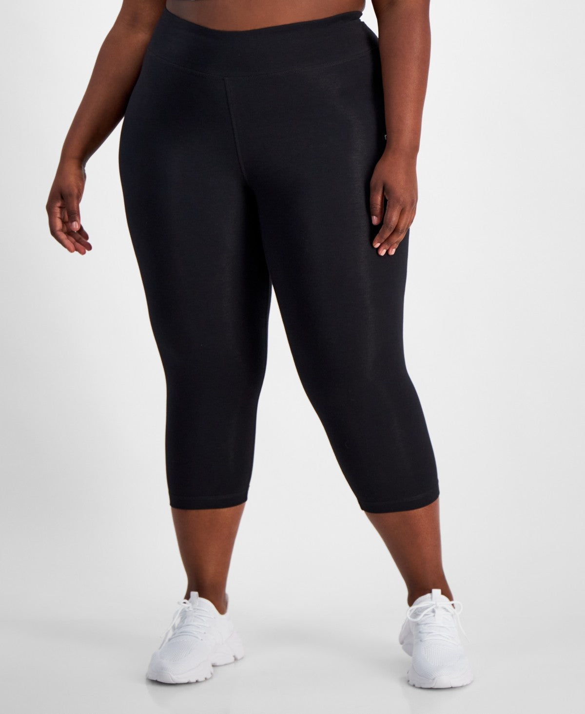 Reebok Womens Regular fit Capri Tights Leggings 3X Black Solid
