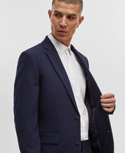 Mode of One Men's Slim fit Suit Jacket Blazer Large Navy Blue Solid