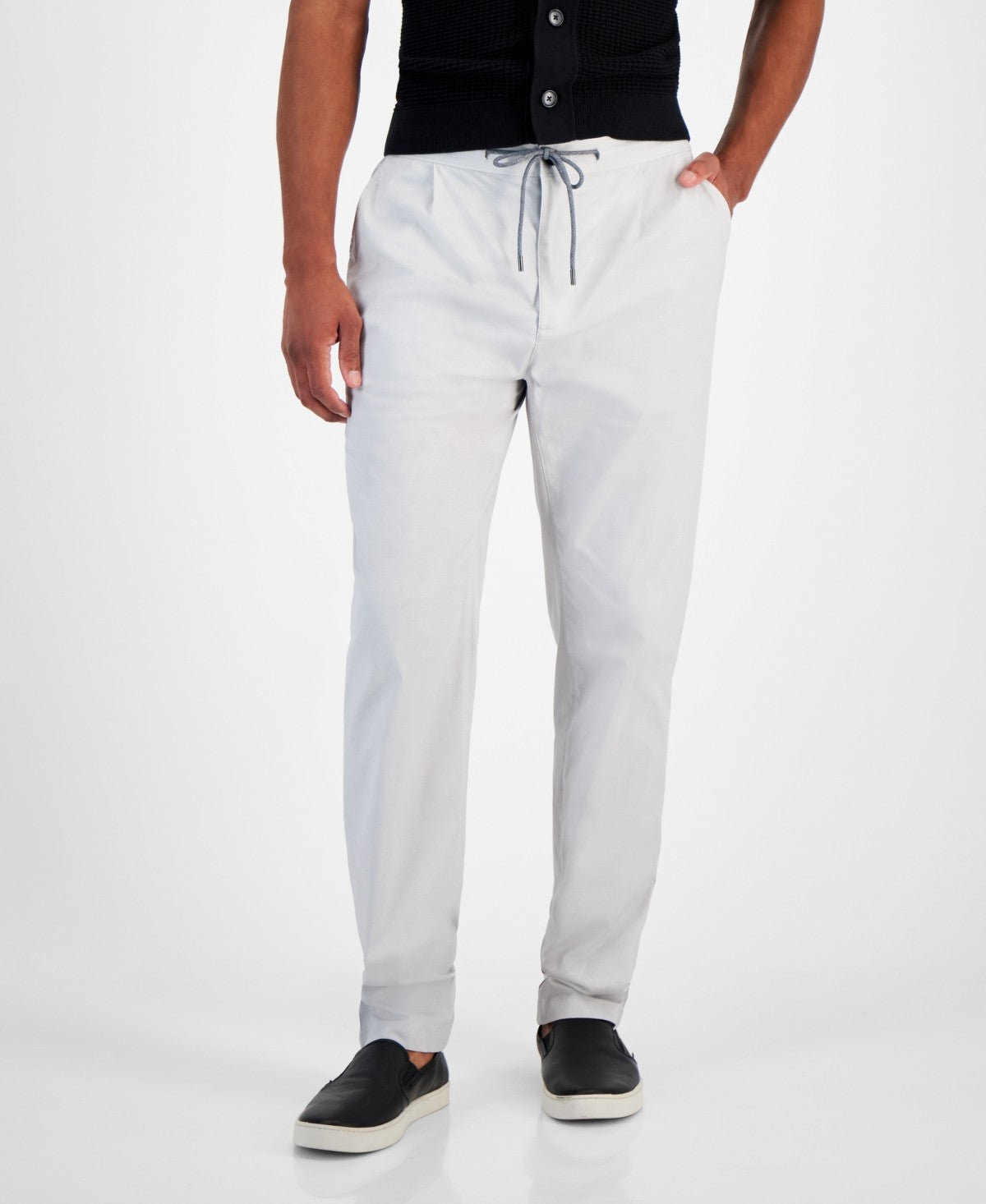Michael Kors Men Regular fit Drawstring Pants 36 / 32 Grey Solid