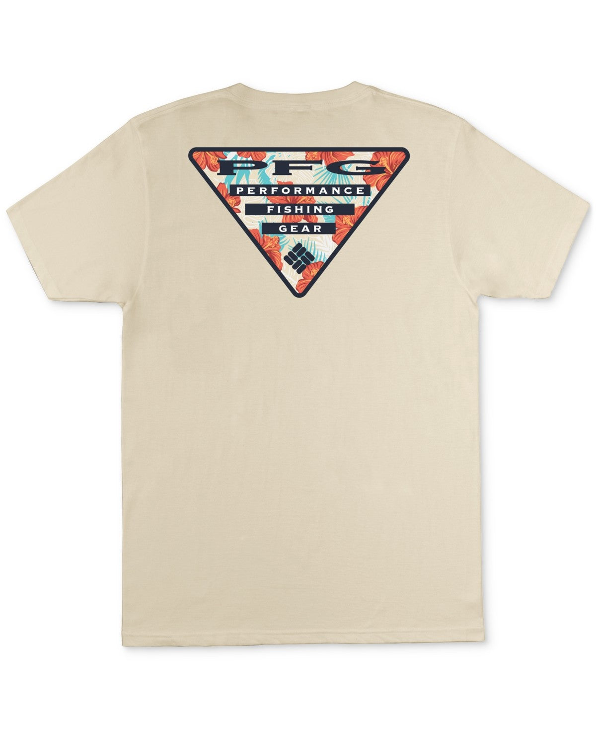 Columbia Mens Regular fit Short Sleeve Graphic T-Shirt Shirt Large Beige Solid