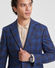Tommy Hilfiger Mens Regular fit Sport Coat Blazer 44 L Blue Plaid