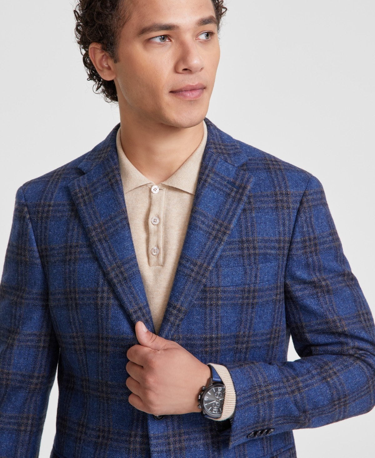Tommy Hilfiger Mens Modern fit Sport Coat Blazer 48 R Blue Plaid