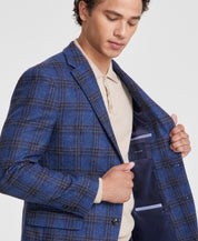 Tommy Hilfiger Mens Modern fit Sport Coat Blazer 48 R Blue Plaid